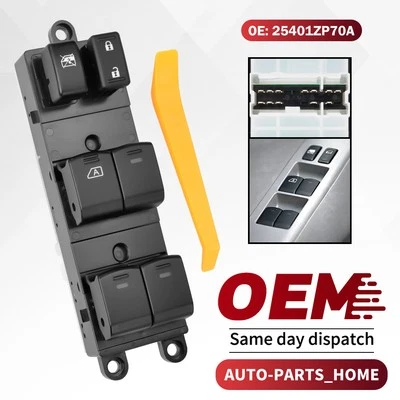 Interruptor de ventana principal para Nissan Frontier Xterra 2006-2015 lado del conductor delantero izquierdo Foto 1 de 4