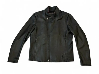 FERRARI BLACK LEATHER JACKET ROMA | OFFICIAL ACCESSORY | PRANCING HORSE | SIZE M - Image 1 of 4
