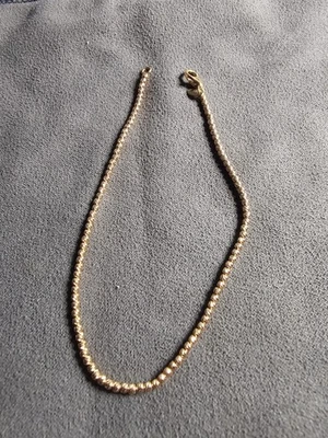 Italian 14k Rose Gold Ball Bead Bracelet 8" 3mm 3 grams - Image 1 of 4