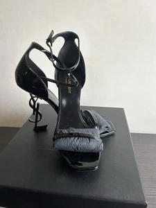 Yves Saint Laurent Sandale Opyum Schwarz Leder Größe 37 - Bild 1 von 3