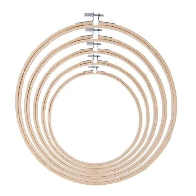 Bamboo Frame Embroidery Hoops Rings Embroidery Cross Stitch Round Bamboo Frame ﻿ - Image 1 of 4