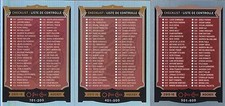 2015-16 O-Pee-Chee Lot of 3 Rainbow Checklist Cards 101-200, 401-500, 501-600