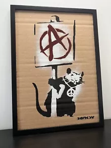 Banksy (after) - pochoir sur carton 20×30 - encadré - édition 50 ex - Foto 1 di 10