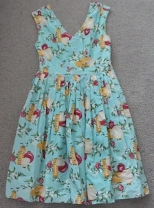 Vestido Revival Fit n Flare Años 50 Talla 8 Excelente Estado Totalmente Forrado - Imagen 1 de 5