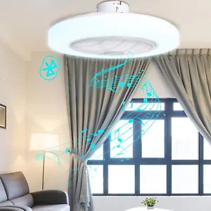 TCFUNDY LED Ceiling Fan with Light Music Bluetooth Speaker APP & Remote Control - Picture 1 of 13