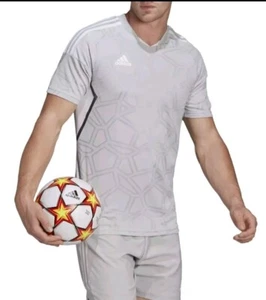 Adidas Size S Condivo 22 Soccer Match Day Jersey Light Grey - Men's Caj5 - Picture 1 of 11