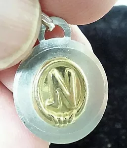 Letra N en plata de ley y baño de oro - Imagen 1 de 6