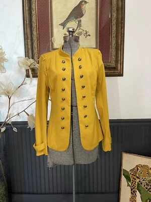 ModCloth Mustard Glam Believer Knit Military Style Blazer ~ Size Medium 💛🍄 - Image 1 of 4