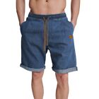 Trendy Mens Five Point Blue Shorts With Elastic Waist Ideal For Summer