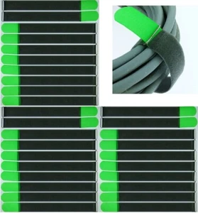 30 x Kabelklett 400 x 40 mm grün FK Klett Band Kabel Binder Klettbänder mit Öse - Picture 1 of 10