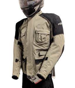 EXTRA HEAVY DUTY SPADA MENS TEXTILE MOTORCYCLE MOTORBIKE JACKET SILVER HLD - Picture 1 of 5