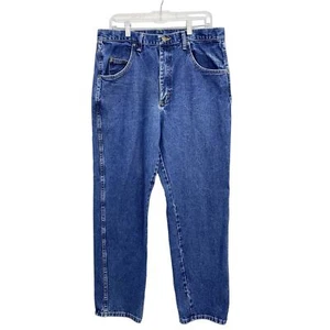 Wrangler robuste Kleidung Herrenjeans tatsächlich 36Wx30L blau Denim gerades Bein med wasch - Bild 1 von 10