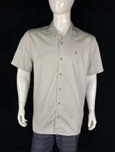Volcom Axel Cruysberghs Skate Vitals Light Gray Button Up Shirt, Men's Large NEW - Picture 1 of 8