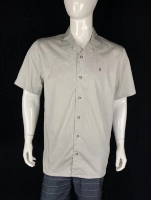 Volcom Axel Cruysberghs Skate Vitals Light Gray Button Up Shirt, Men's Large NEW - Image 1 of 4