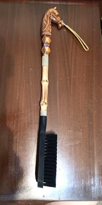Cepillo para zapatos ropa cabeza de caballo vintage madera bambú Japón Foto 1 de 4