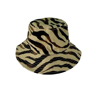 J Crew Bucket Hat Womens Hats Fishing Boonie Caps Zebra Animal Print Summer S/M - Picture 1 of 12