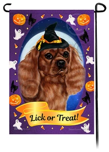 Bandera Jardín Halloween - Rubí Cavalier King Charles Spaniel - Imagen 1 de 1