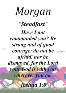 Morgan  Custom Keepsake Name Meaning Card for sswild83 - Picture 1 of 1