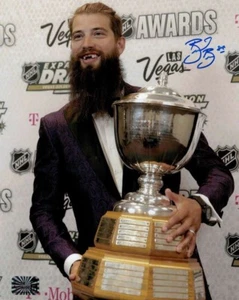 Brent Burns San Jose Sharks Signed Norris trophy 8x10 - Picture 1 of 2