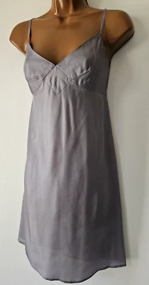 Antic Batik 100% Silver Gray  Slip Dress Fairy Sheer. Size S - Imagem 1 de 4