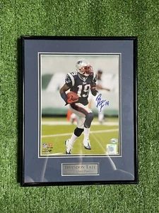 Imagen enmarcada autografiada 11x14 de Brandon Tate New England Patriots (COA) - Imagen 1 de 4