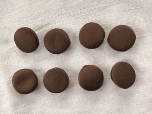 Brown Covered Buttons X 8 19mm New Condition - Picture 1 of 3