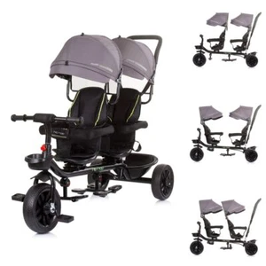B-Ware Babyshoppen Geschwisterdreirad Hip Hop, Sitze 360° drehbar, Gurte grau - Bild 1 von 6