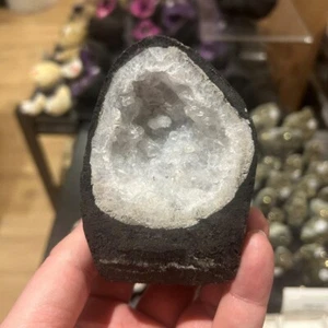 Mexican Agate Crystal Geode Polished Geode Mini Crystal Cathedral 99mm Mexico - Picture 1 of 5