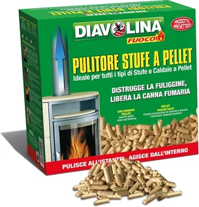 DIAVOLINA PELLET SPAZZACAMINO per STUFE CALDAIE a PELLET TOGLI FULIGGINE - Foto 1 di 1