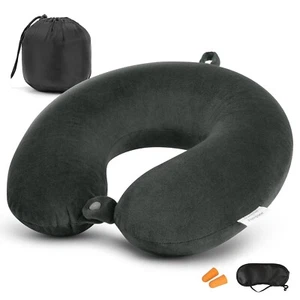 Travel Neck Pillow, Pure Memory Foam , Airplane Pillow for Tra - Picture 1 of 3