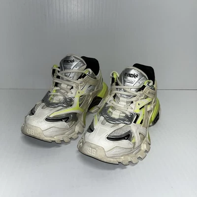 Balenciaga Track 2 Sneaker White And Neon Green/Yellow Woman’s Size 7 Pre Owned - Image 1 of 4