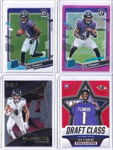 Zay Flowers 4 Card Rookie Lot 2023 Panini Donruss Optic Pink Preview RC Ravens - Picture 1 of 2
