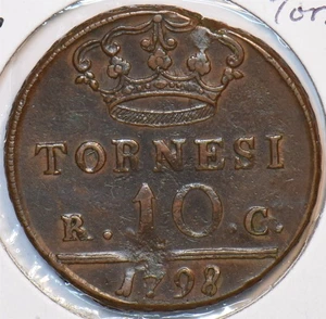 Italy 1798 10 Tornesi N0214 combine shipping - Picture 1 of 2