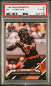Nico Iamaleava PSA 10 2024 Bowman U Now #3 Tennessee Volunteers *215 - Picture 1 of 2