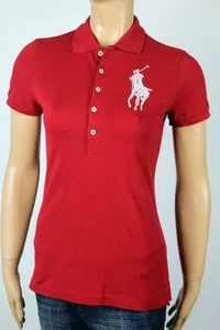 Ralph Lauren X-Small XS Red Skinny POLO Beaded Big Pony NWT $198 - Picture 1 of 2