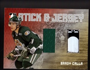 2006-07 ITG Heroes and Prospects GAME USED STICK and JERSEY #SJ06 Brady Calla