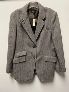 Talbots Brown Herringbone Wool Blend Blazer Jacket—Size 16 - Picture 1 of 6
