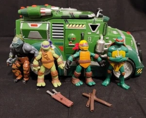 2002 Playmates TMNT Teenage Mutant Ninja Turtles Battle Shell Armored Truck Figs - Bild 1 von 19