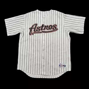 VTG Y2K Jeff Bagwell Houston Astros MLB Pinstriped Jersey Majestic Men's XL READ - Picture 1 of 16