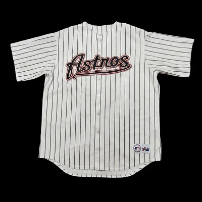 Majestuosa camiseta a rayas de colección Y2K Jeff Bagwell Houston Astros MLB para hombre XL LEER Foto 1 de 4