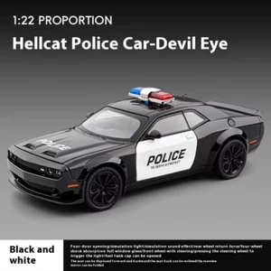 Coche deportivo de aleación de policía Challenger Redeye Hellcat 1:22 modelo fundido a presión sonido y luz - Imagen 1 de 13