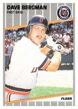 1989 Fleer 129 Dave Bergman   Detroit Tigers