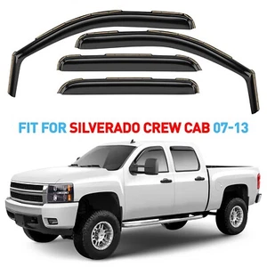 Rain Guards Vent Visors Shade for 2007-2013 Chevy Silverado Crew Cab - Picture 1 of 9