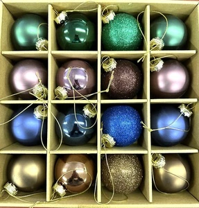 16 Home Reflections Glass Ball Ornaments in Gift Box Jewel Color H466075 - Picture 1 of 2