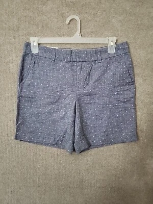 Tommy Hilfiger льняной смеси Chino шорты женщин 8 синий чек горошек новый - Изображение 1 из 4