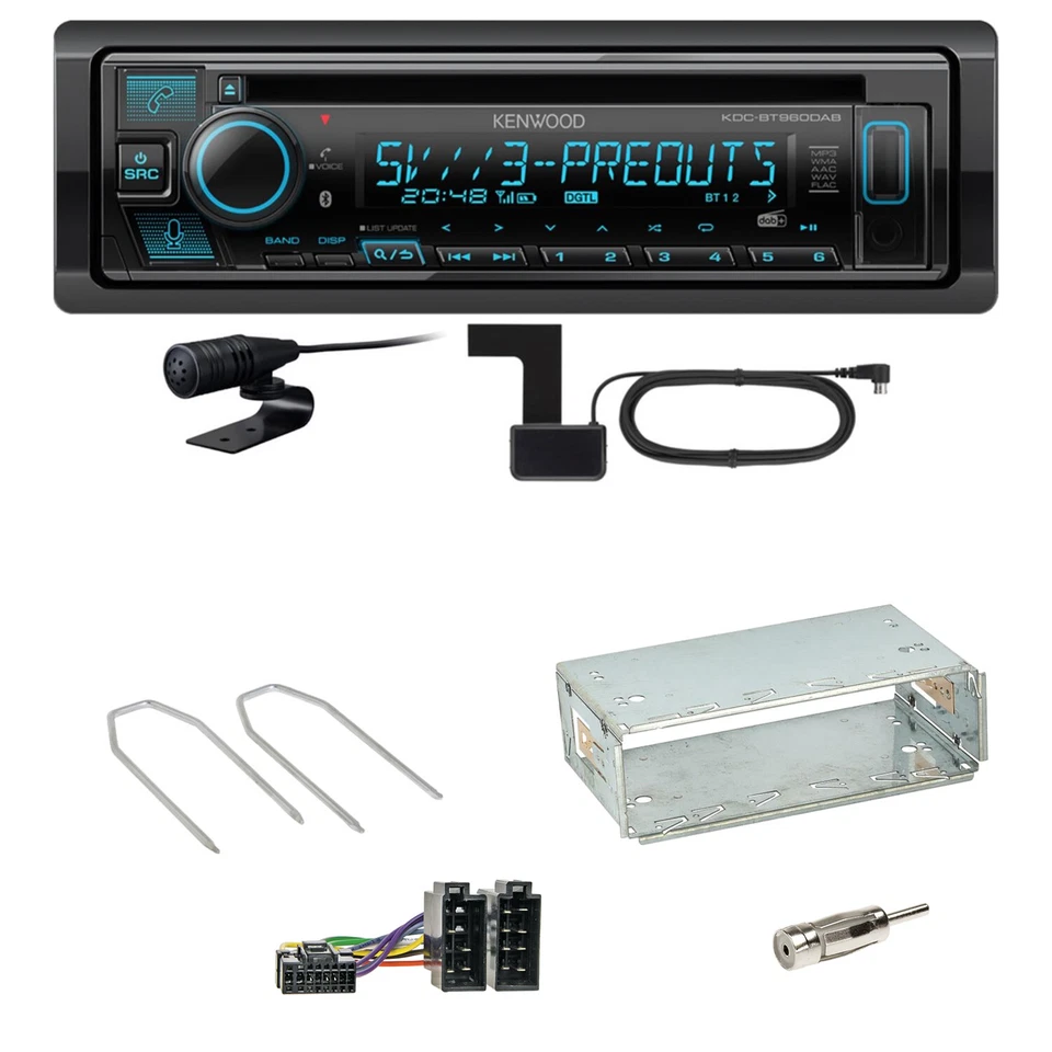Kenwood KDC-BT960DAB Bluetooth Digitalradio CD  Einbauset für Peugeot 206 206 CC - Bild 1 von 1