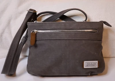Bolso Bandolera Travelon Antirrobo Heritage Mujer Cartera Gris Estaño RFID Foto 1 de 4