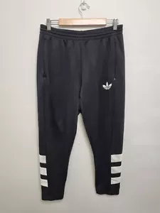 adidas pants mens size large black striped track pants black - Picture 1 of 9