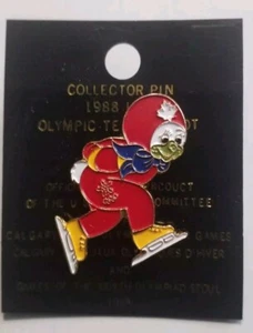 Calgary 1988 Olympic Winter Games Collector Pin Souvenir Team Mascot Pinback - Picture 1 of 7