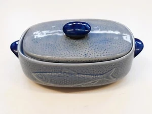 80er Steingut Fisch Terrine / Heringstopf Keramik 1,5l Westerwald 1980er - Bild 1 von 6